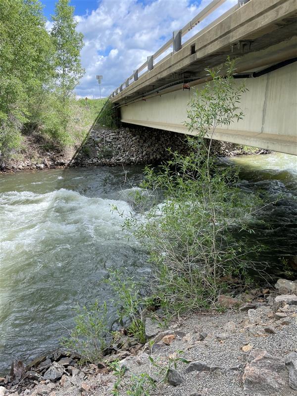 Image of the East River flowing under bridge at streamgage site 09110500