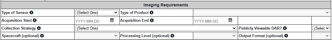 CIDR Imaging Requirements