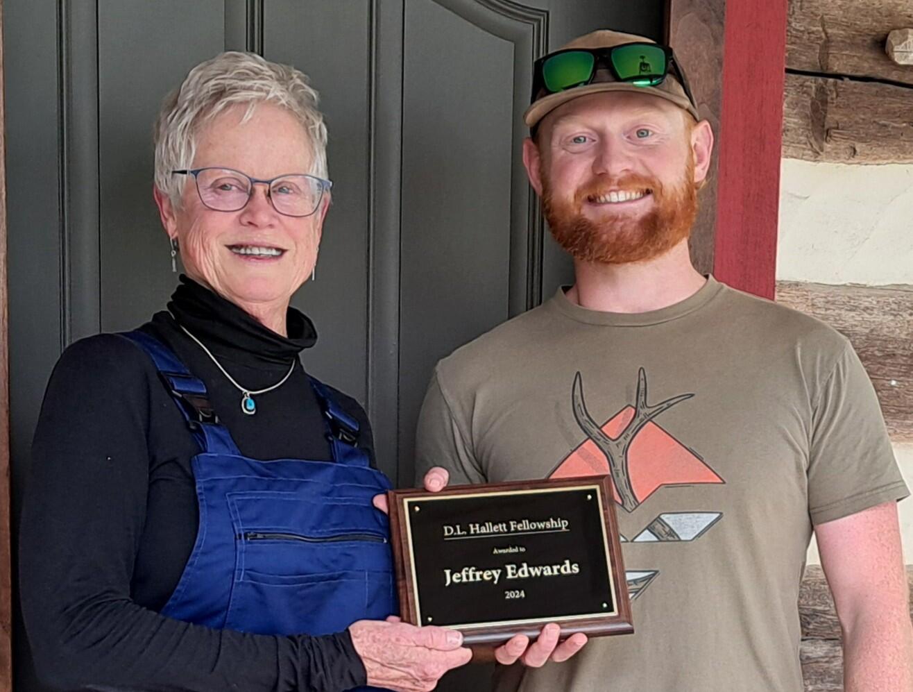 Diana Hallett poses with the 2024 D.L. Fellowship Award Winner