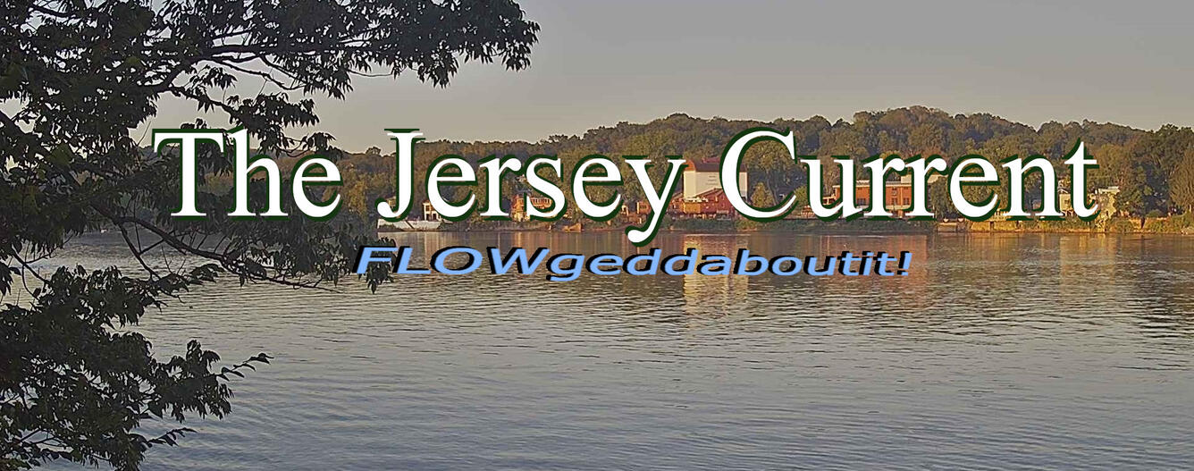 Looking across the river at a quaint town with the Newsletter title superimposed