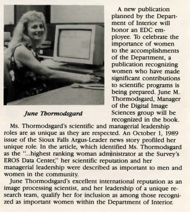 Clip of a newsletter article