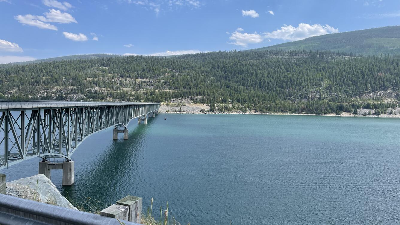 Koocanusa Bridge looking west, near Rexford, MT.