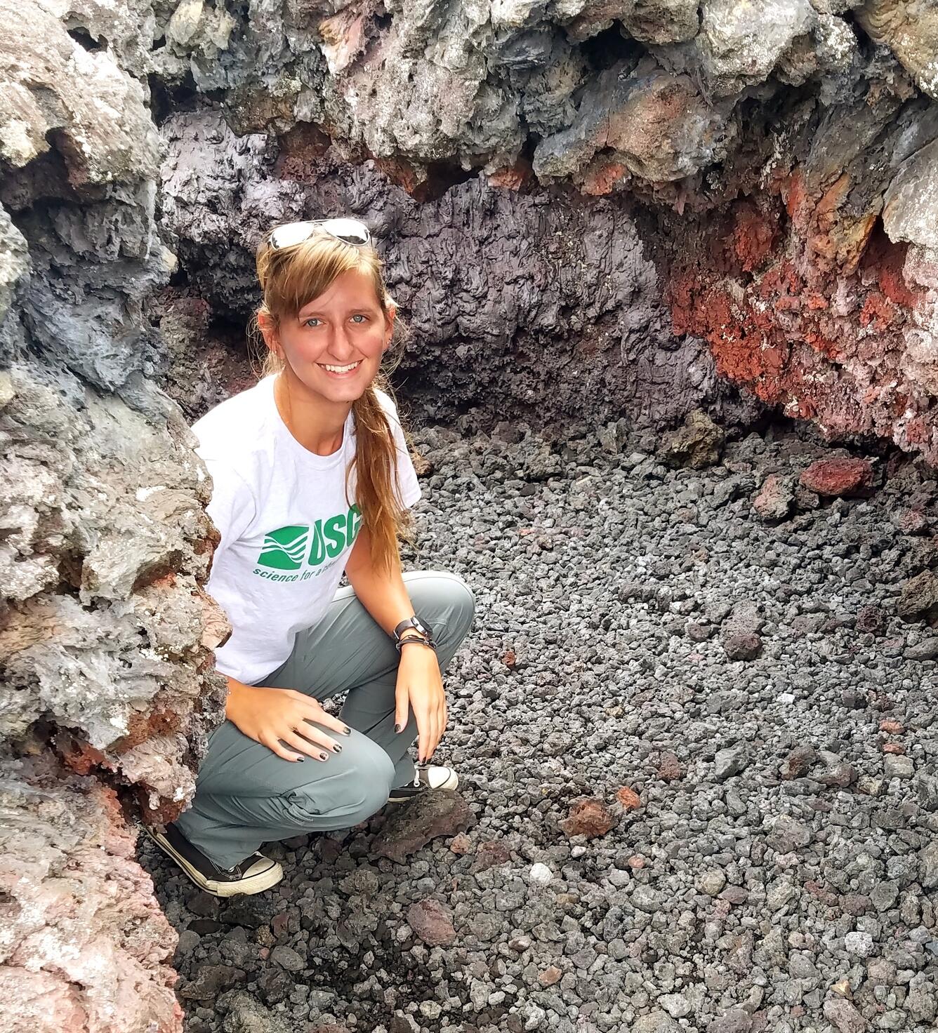 Courtney Killian working the field.