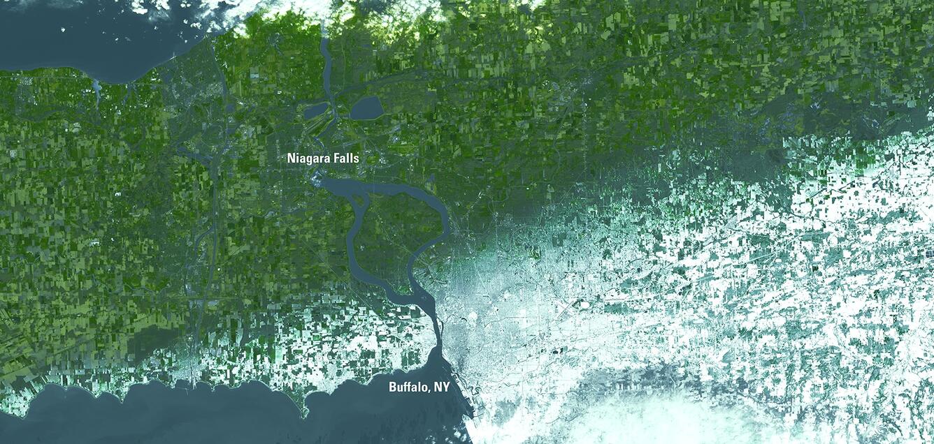 Landsat 8 image of western NY area after December snowfall