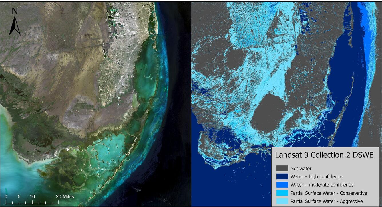 Landsat 9 Collection 2 Level-3 DSWE Example