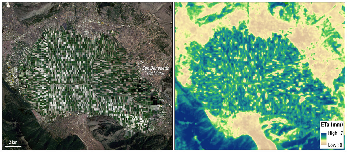 Example of the Landsat Collection 2 Provisional Evapotranspiration science product 