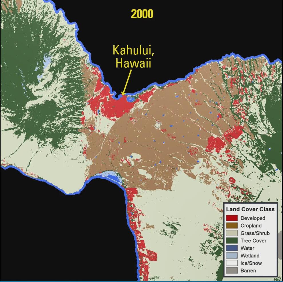 color map of land cover in Hawaii