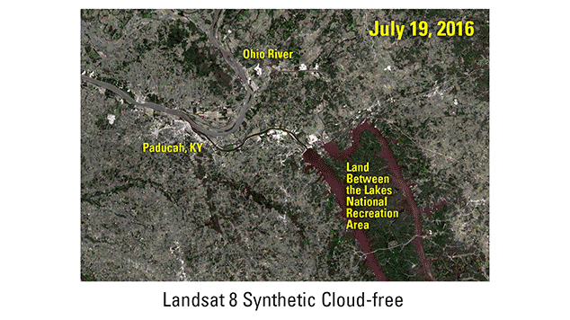 Animation showing the difference between synthetic and natural Landsat imagery
