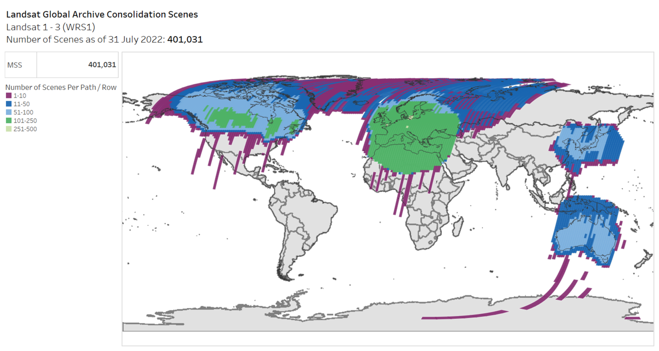 Landsat Global Archive Consolidation WRS-1 Scenes - July 2022