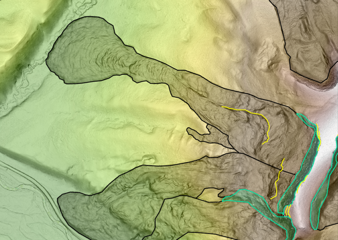 Map with rainbow colors and polygons