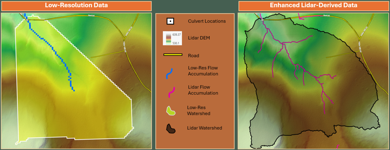 A screenshot of two lidar images side by side. 