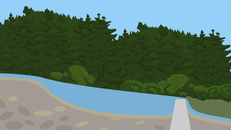 Animation of a cross-section of a lake with sediment flowing in and filling the lake.