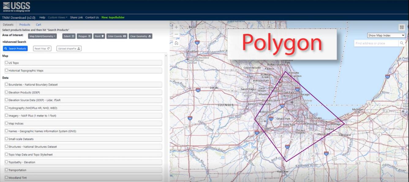 Screenshot of the training video "Using The National Map Download Application"