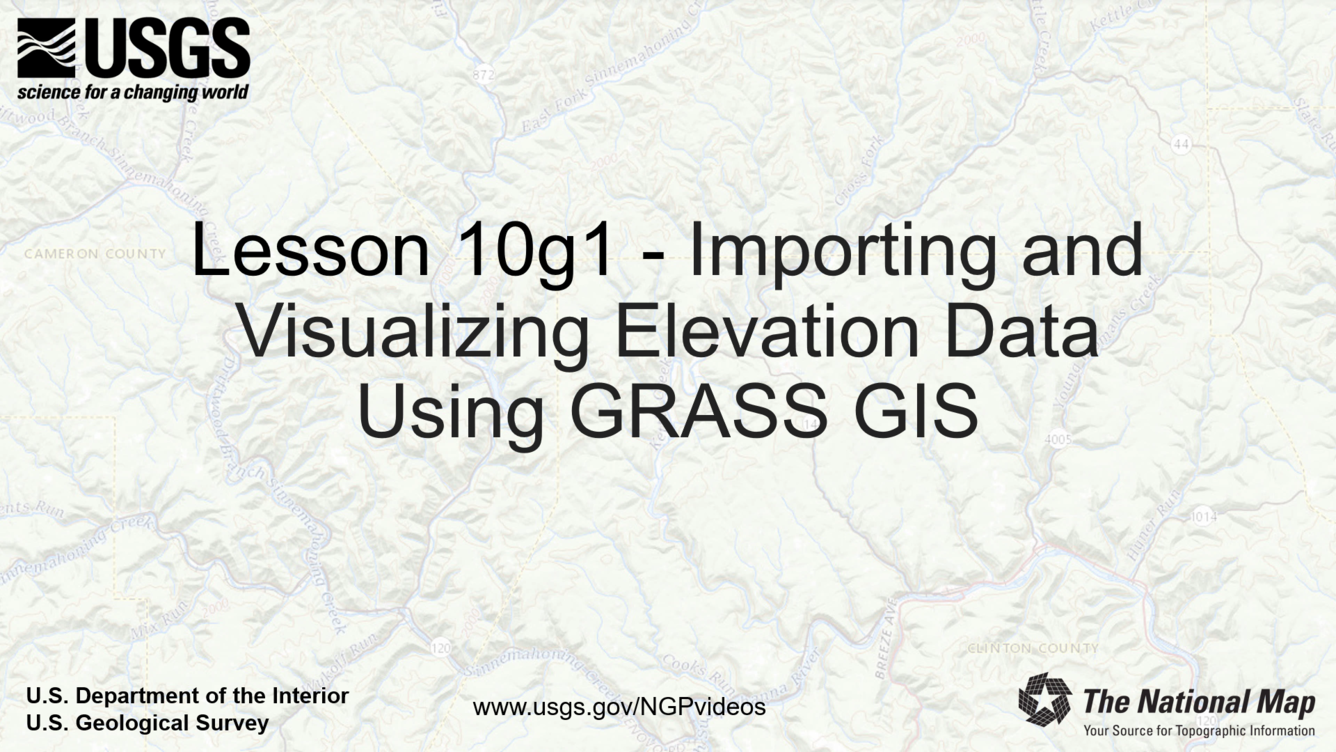 Image showing title of the lesson, with USGS logo and National Map logo