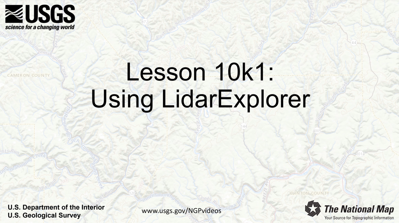 Title card of The National Map training video  