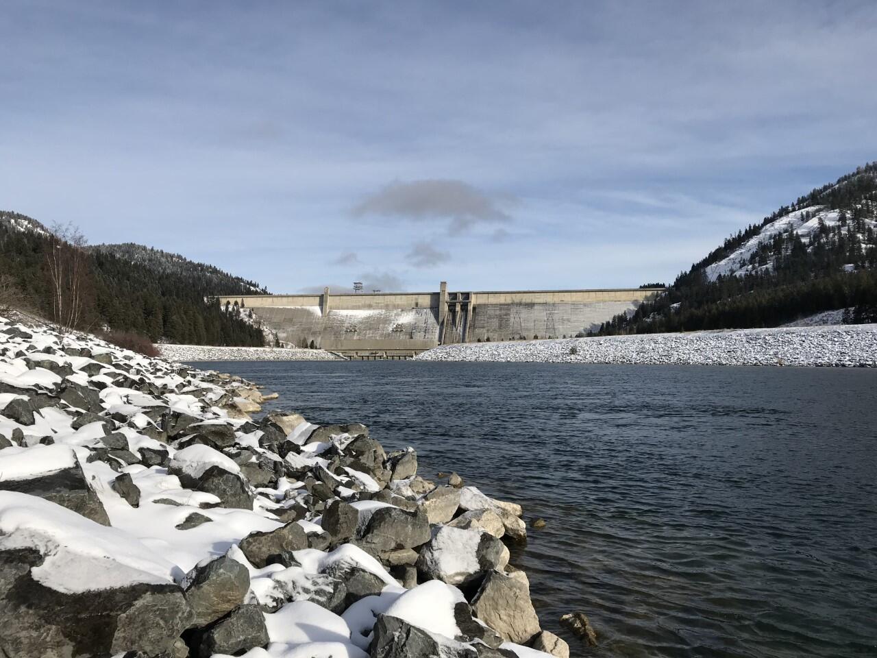 Face of Libby Dam in the Winter