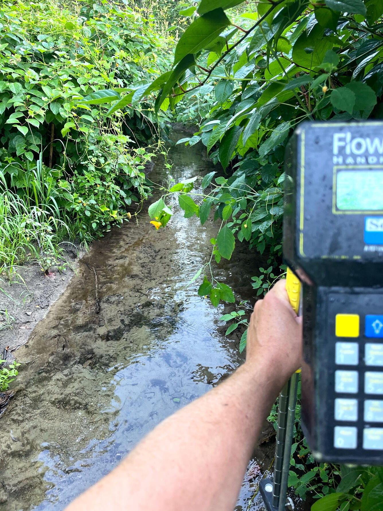 Midsection method discharge measurement with FlowTracker 
