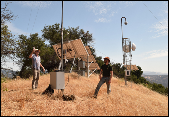 LoRa-telemetry uplink site used to support low-cost, real-time environmental sensing and ALERT Wildfire camera at Pepperwood
