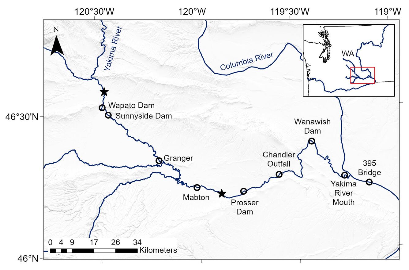 map of Yakima River Basin, WA