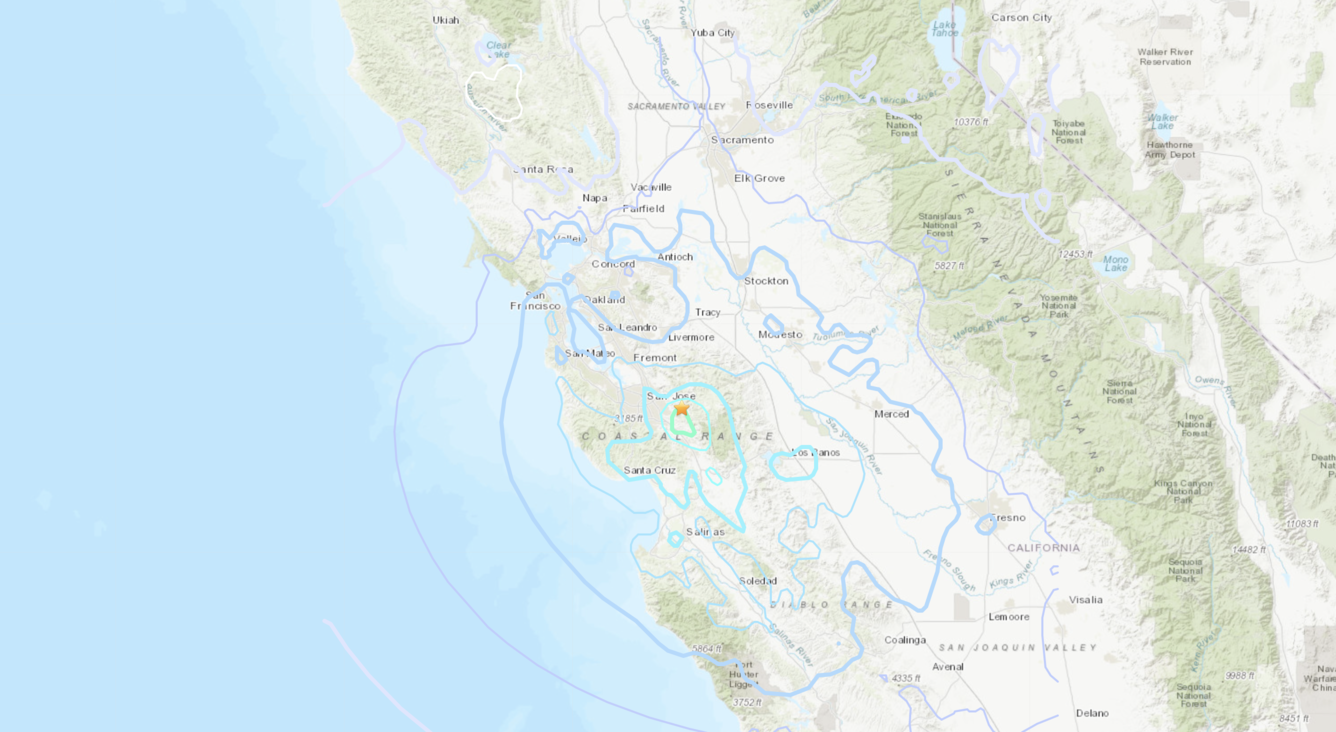 seven trees earthquake map