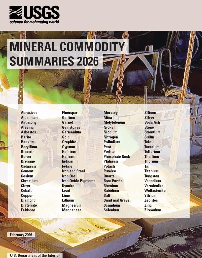 The Mineral Commodity Summaries 2026 cover it lists all of the minerals contained within the text