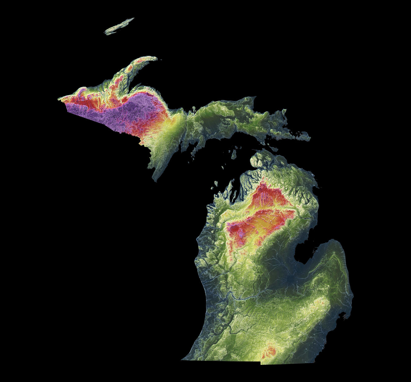 3DEP As Art - Michigan