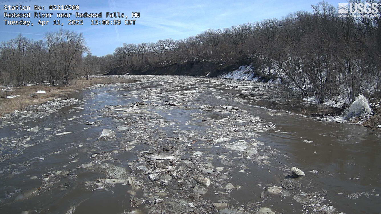 Redwood River near Redwood Falls, Minnesota, April 2023
