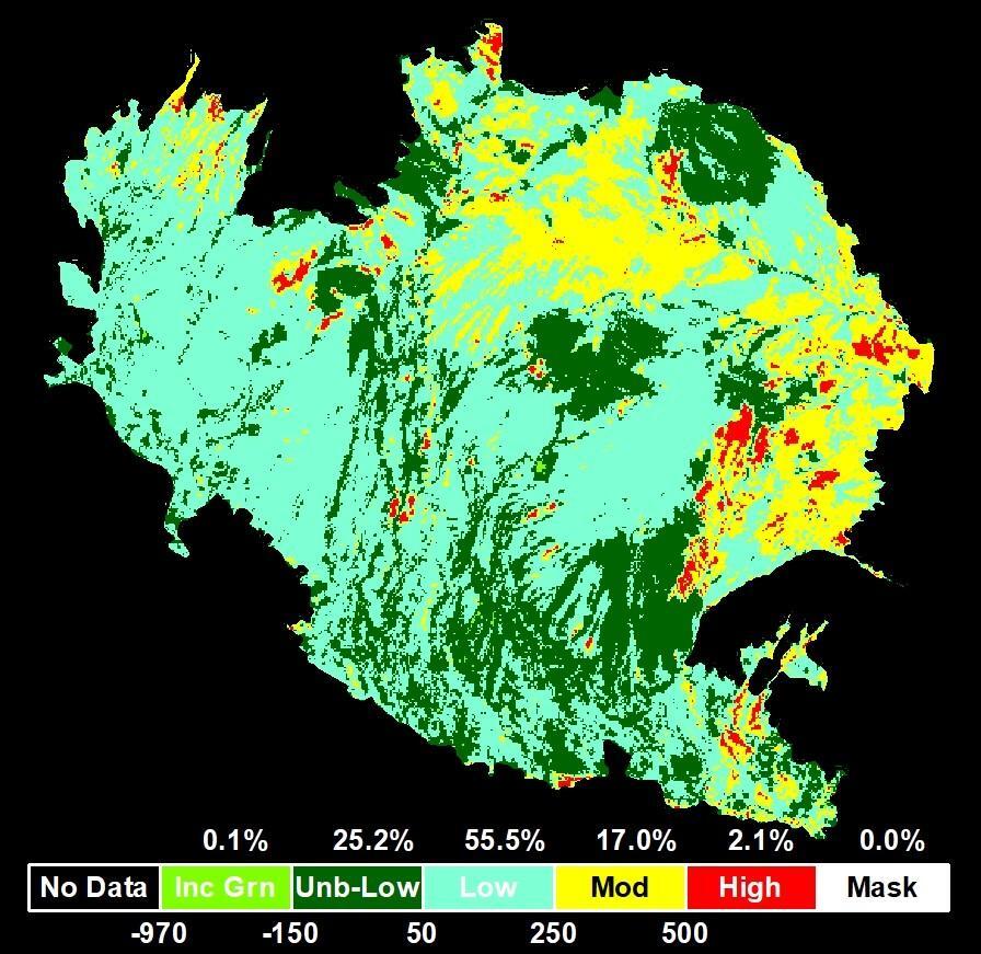 Burn severity mosaic image