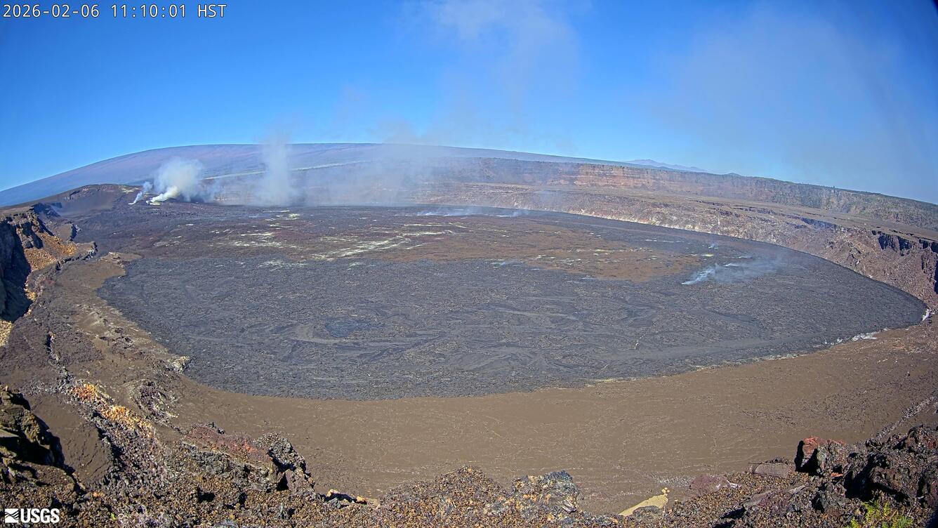Kīlauea summit caldera from B1 camera on February 6, 2026