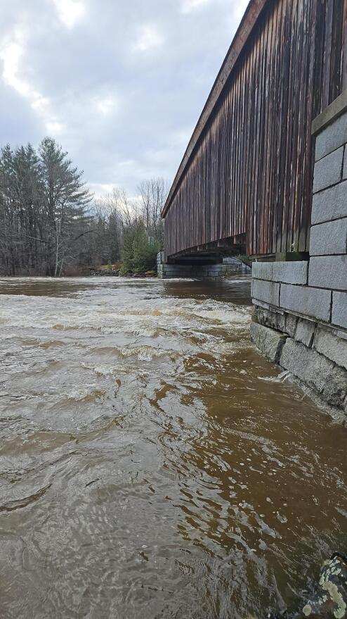 Piscataquis River in Maine during flood