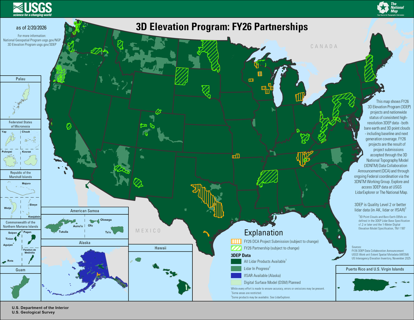 USGS 3D Elevation Program Fiscal Year 2026 Partnerships