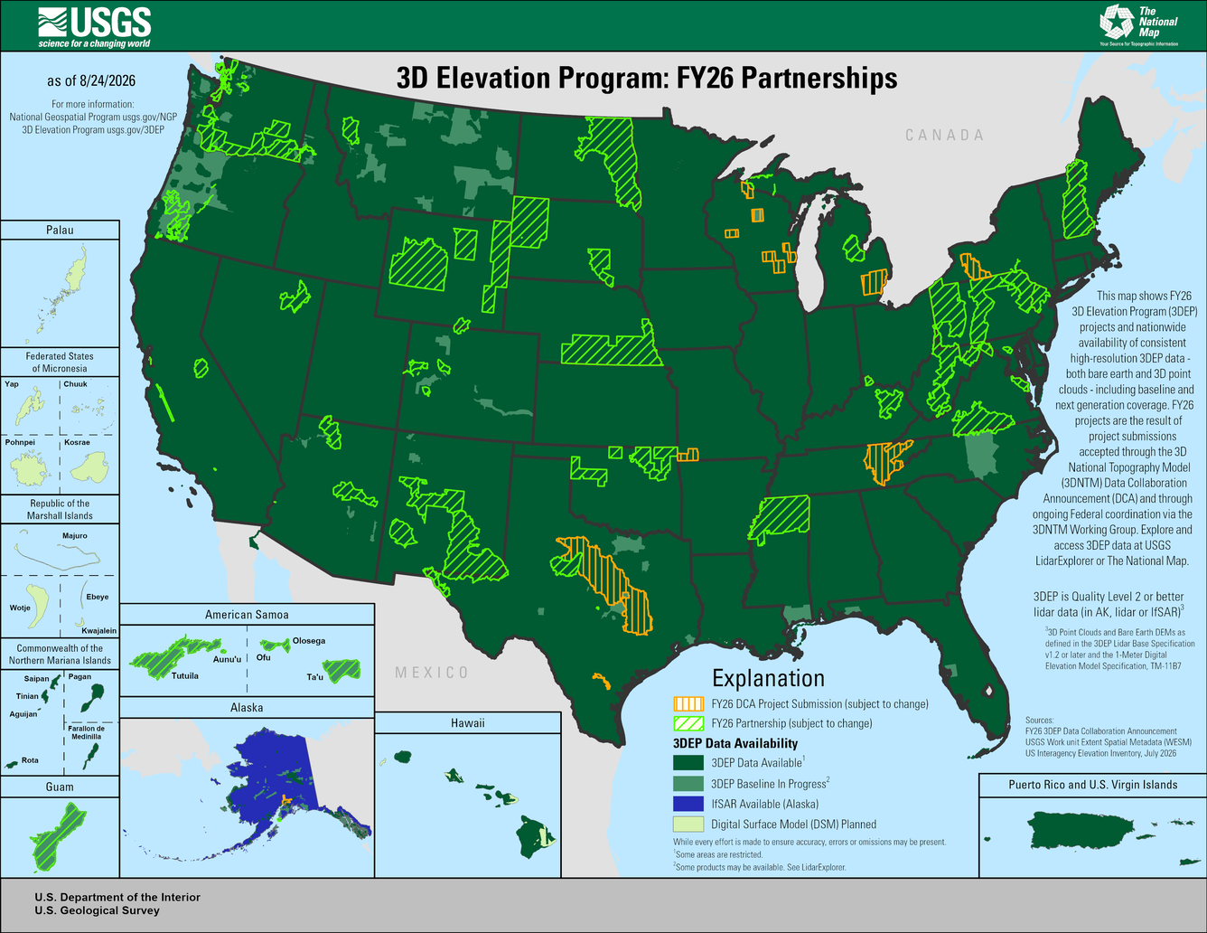 USGS 3D Elevation Program Fiscal Year 2026 Partnerships