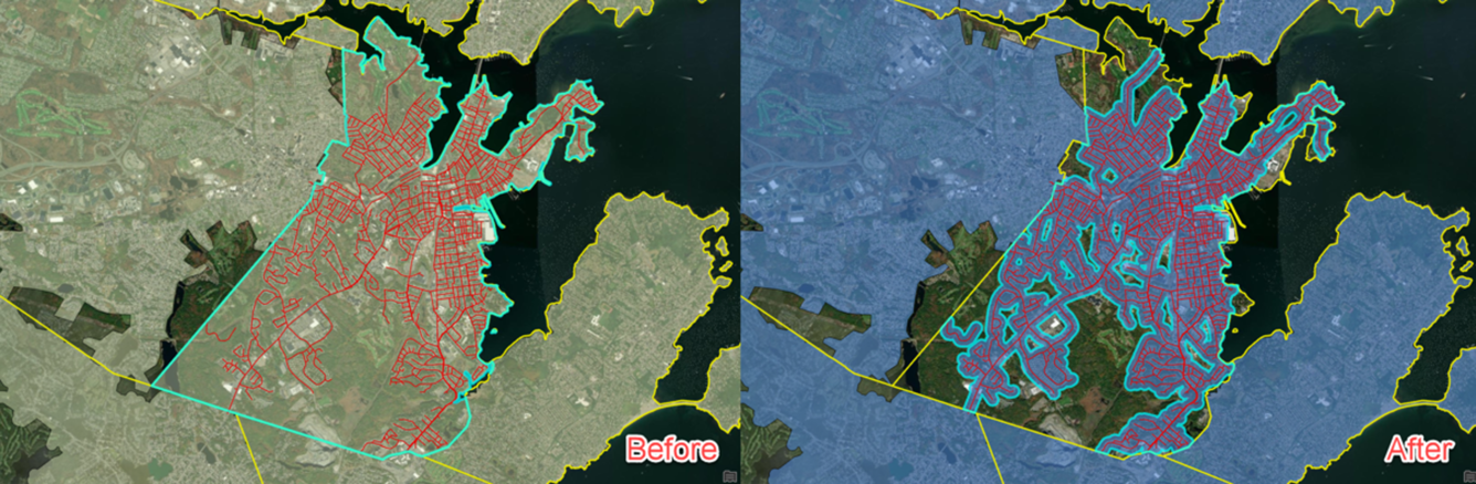 Map of section of public water utility 
