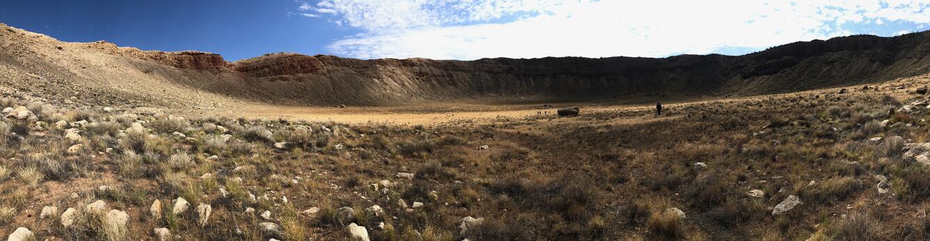 View from the floor of Meteor Crater, looking roughly to the east. 