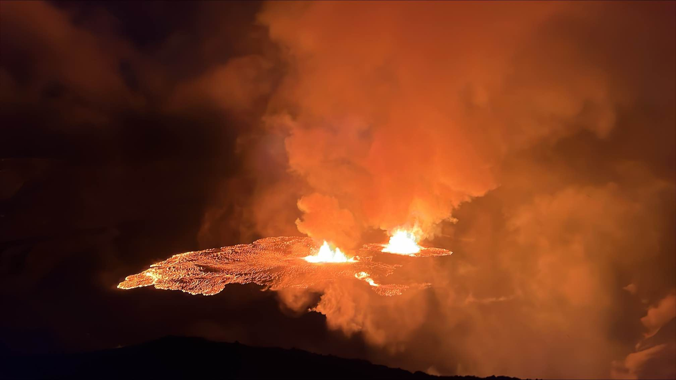 color image of eruption