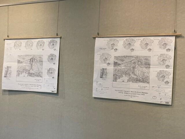 Mount St Helens Art Hallway 2025 - black and white wall hangings