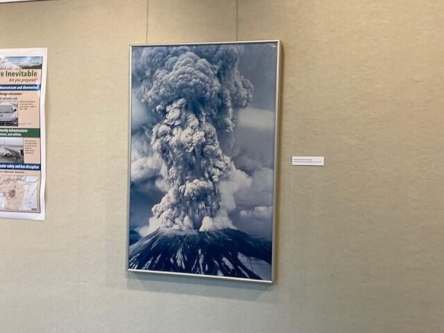 Mount St Helens Art Hallway 2025 - black and white photo