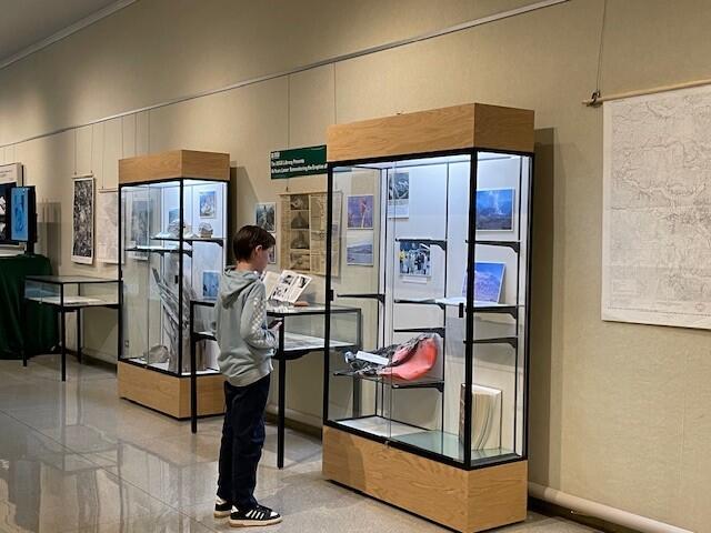 Mount St Helens Art Hallway 2025 - Child Looking at Display Case
