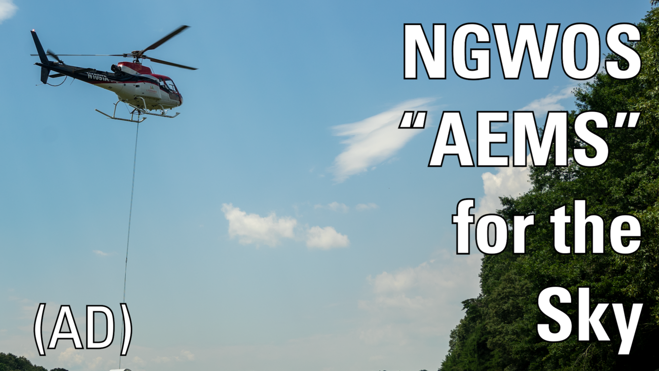 Thumbnail reads NGWOS "AEMS" for the Sky AD with image of helicopter.