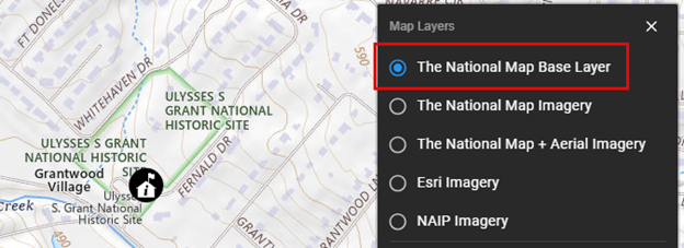 View of The National Map Base Layer