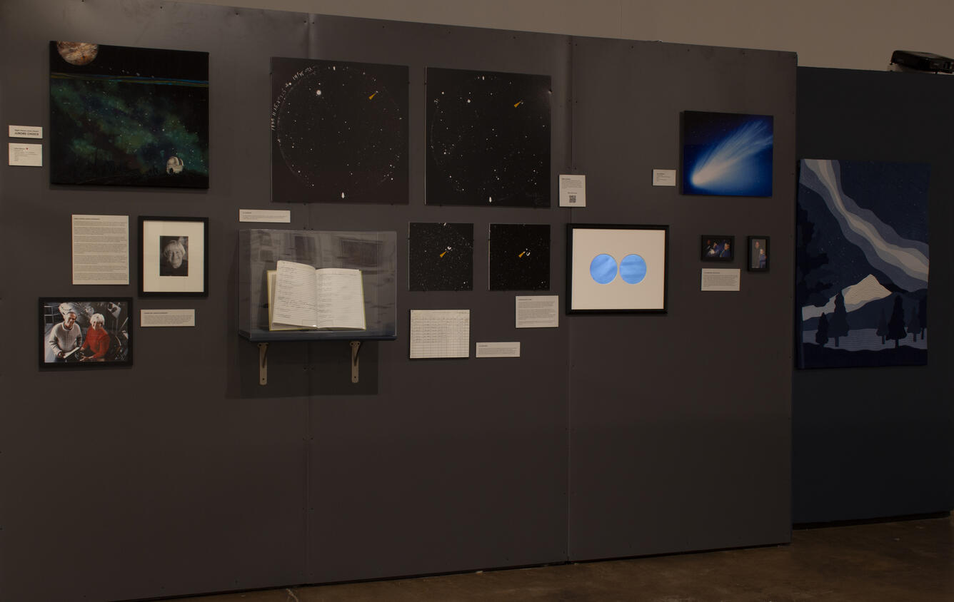 Partial view of the "NightVisions: Cultural Interpretations of the Night Sky" exhibit in honor of Carolyn Shoemaker