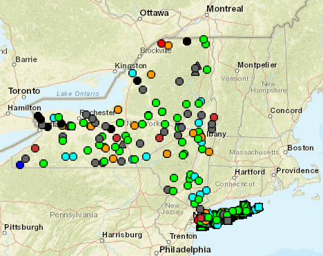 New York Active Water Level Network Map