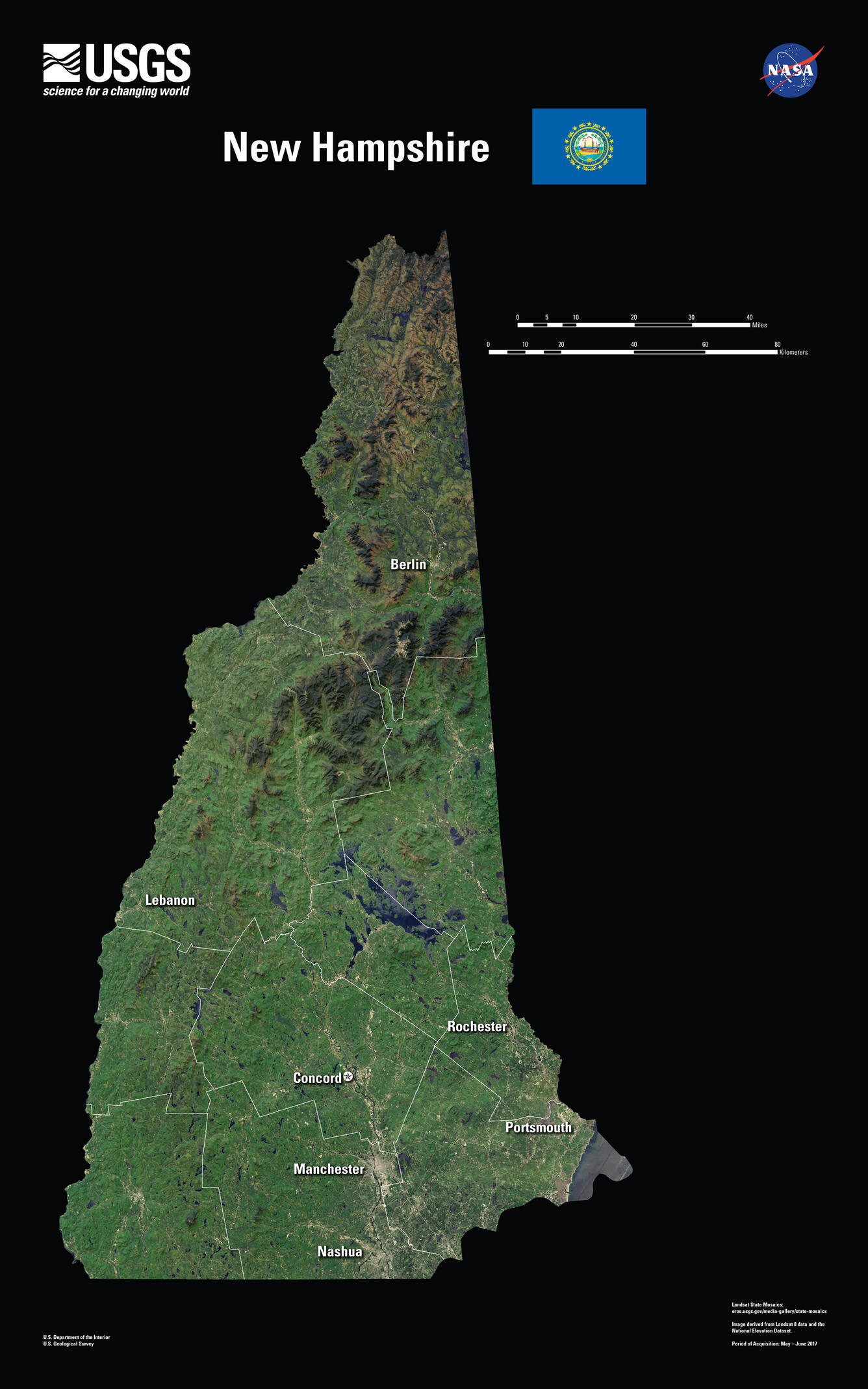 New Hampshire Landsat State Mosaic