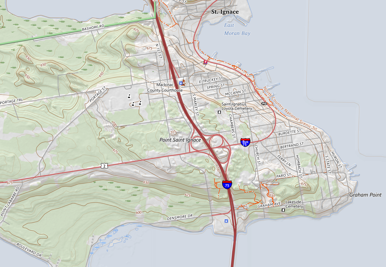 7.5-Min OnDemand Topo - MI - Saint Ignace - TRANS - 2025