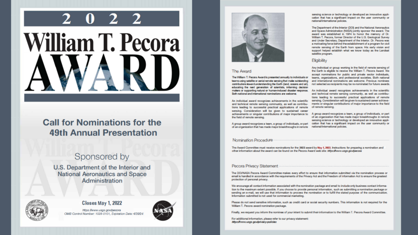 William T. Pecora Award Nominations