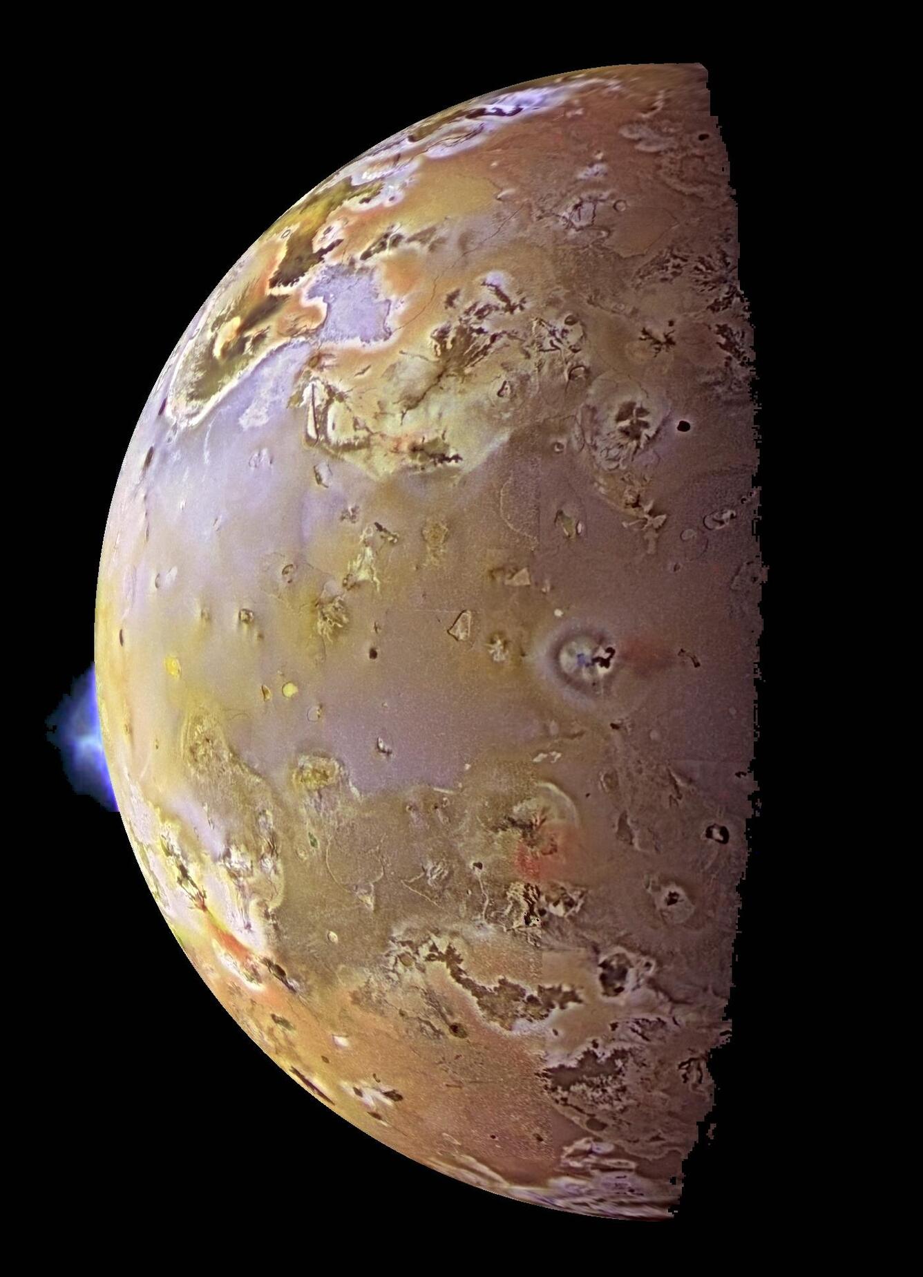 Image of volcanic plumes on Io