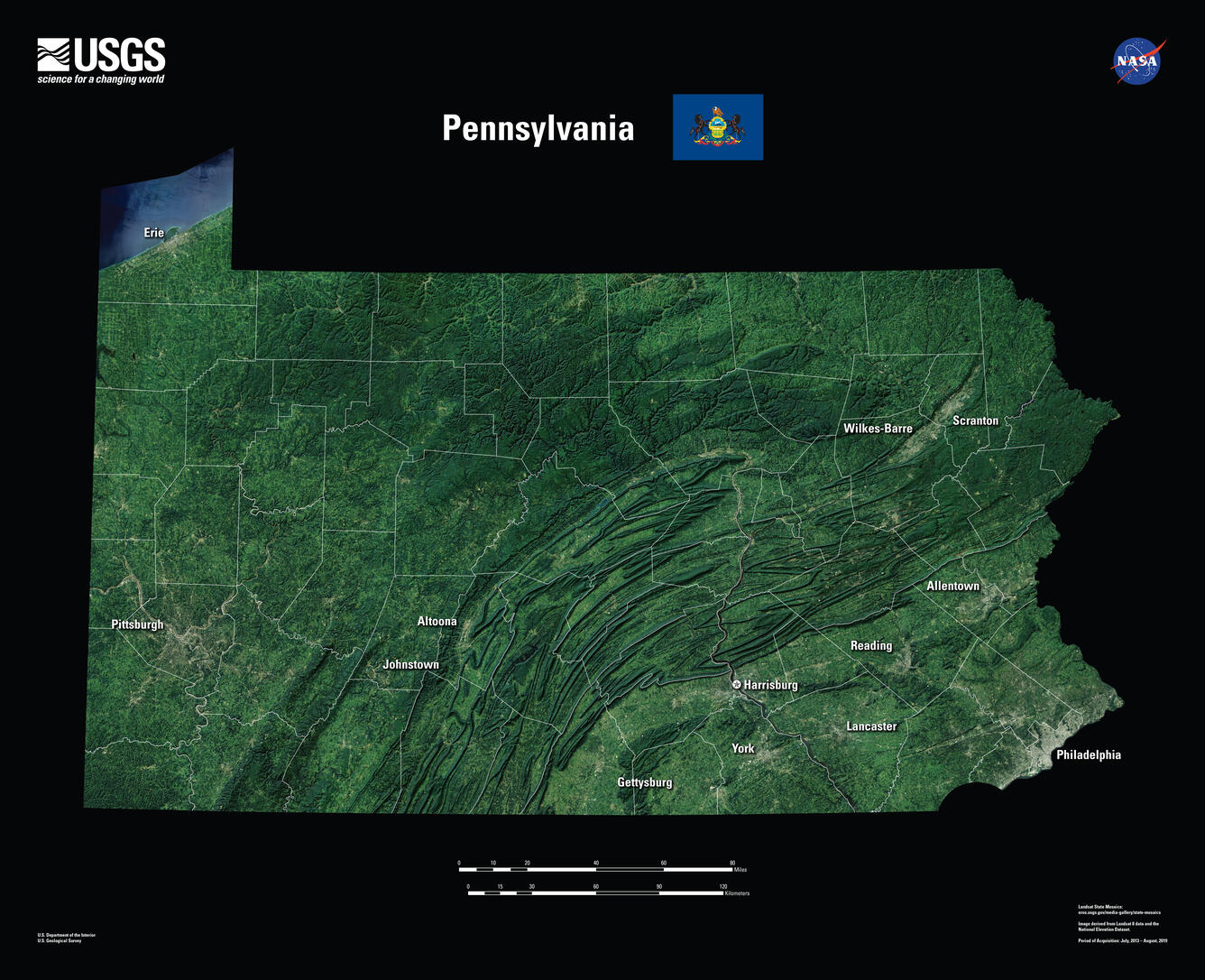 Pennsylvania Landsat State Mosaic