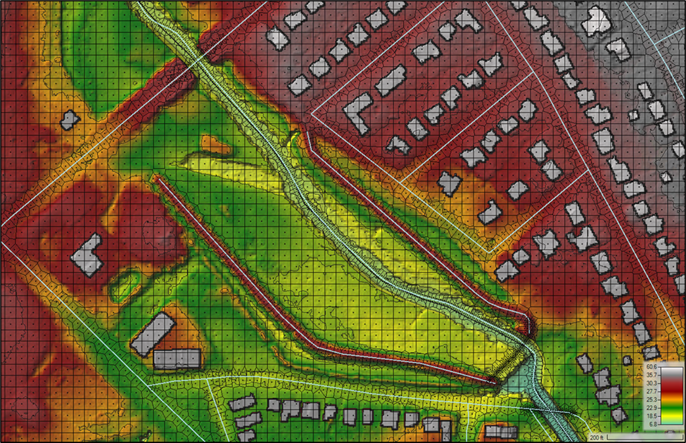 Colored map of the Elizabeth River 