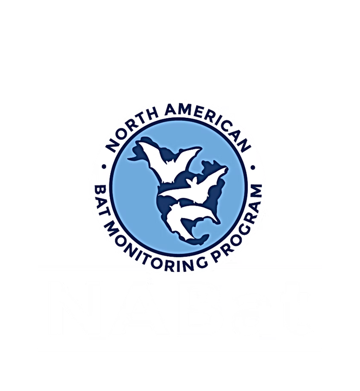circular logo with text reading north american bat monitoring program and a north american shape in the middle