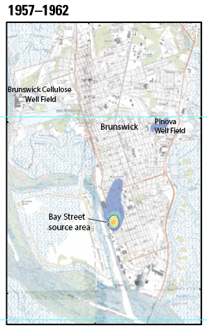 Brunswick Georgia Groundwater Chloride Plume 1957 to 1962